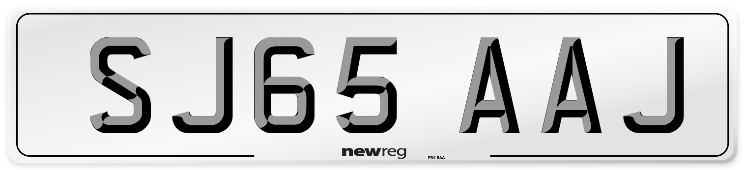 SJ65 AAJ Number Plate from New Reg
